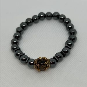 Trendy Hermite and Tigers Eye Crown Bracelet
